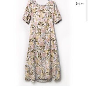 Who What Wear Floral linen midi dress XS